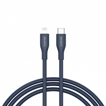 USB-C į Lightning laidas CANYON CLNM60 60W MFi 1 m silikoninis mėlynas