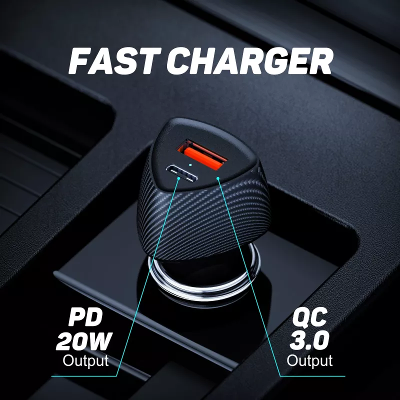 Automobilinis kroviklis Tellur FCC10 38W 6A PD20W QC3.0 – USB-C ir USB-A adapteris automobiliui