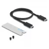 Dėklas SSD DeLOCK 42025 1 x M.2 (PCIe, USB4 Gen4, USB-C) pilkas, aliuminis