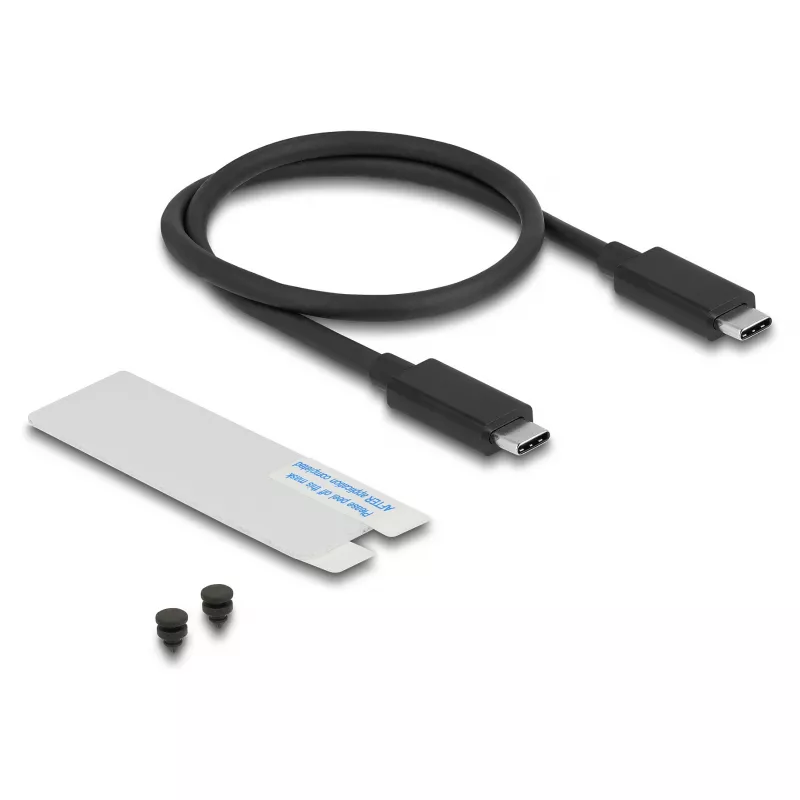 Dėklas SSD DeLOCK 42025 1 x M.2 (PCIe, USB4 Gen4, USB-C) pilkas, aliuminis