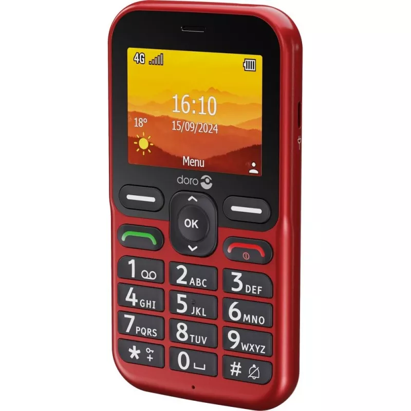 Doro Leva L10 4G, didelių mygtukų telefonas, raudonas (380571)