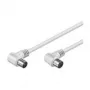 Wentronic Goobay anteninis kampinis jungiamasis laidas, baltas, 2,5 m - IEC/Coax kištukas 90° IEC/Koax lizdas 90° (11521)
