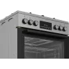 Dujinė-elektrinė viryklė BEKO FBM62330GXTN 60 cm, 4 degiklių dujinė kaitlentė, 72 L elektrinė orkaitė, energijos klasė A