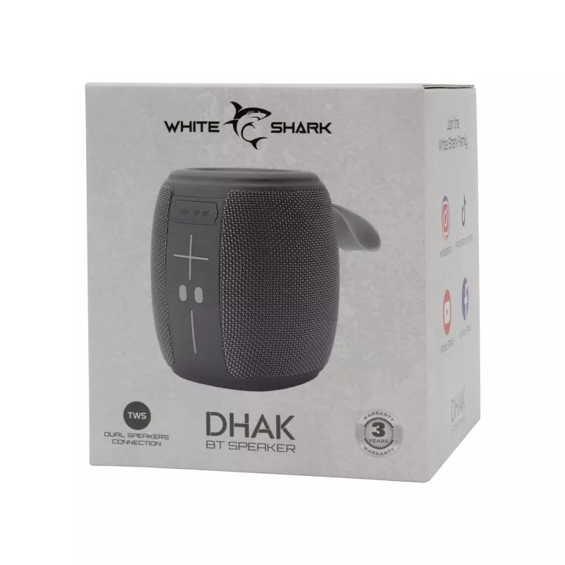 Nešiojamas garsiakalbis White Shark GBT-888 Dhak pilka