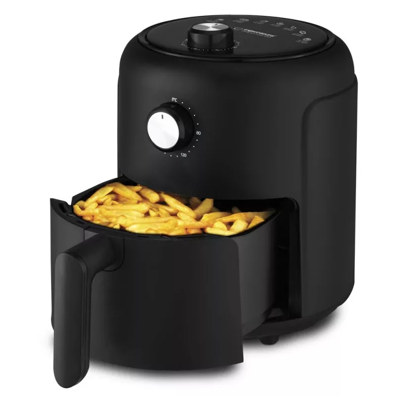 Karšto oro gruzdintuvė ESPERANZA EKA001, 2,6 L, 1000 W, 7 programų, juoda, kompaktiška stalviršinė