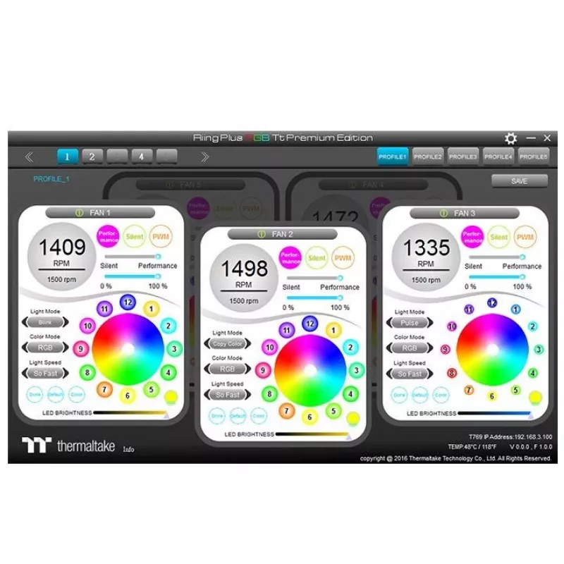 Thermaltake Riing 12 RGB Plus TT Premium Edition 5 vnt. 120mm ARGB korpuso ventiliatoriai