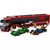 LEGO CITY 60445 F1 sunkvežimis su RB20 ir AMR24 F1 automobiliais
