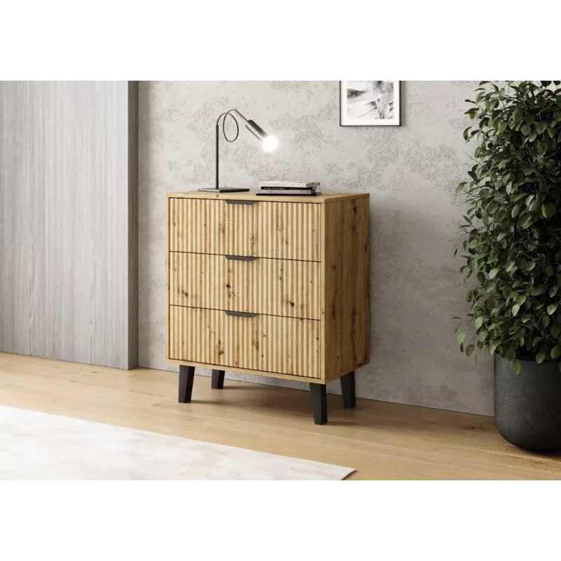 SCANDI 3S plonas ąžuolas ARTISAN komoda