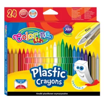 Colorino Kids Ištrinamos plastikinės kreidelės 24 spalvos
