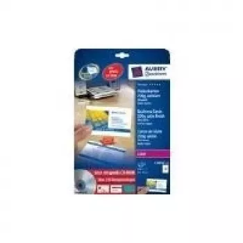 Vizitinės kortelės Avery Quick&Clean C32016-25 (250 vnt., 25 lapai, 85x54 mm, dvipusės, satino apdaila)