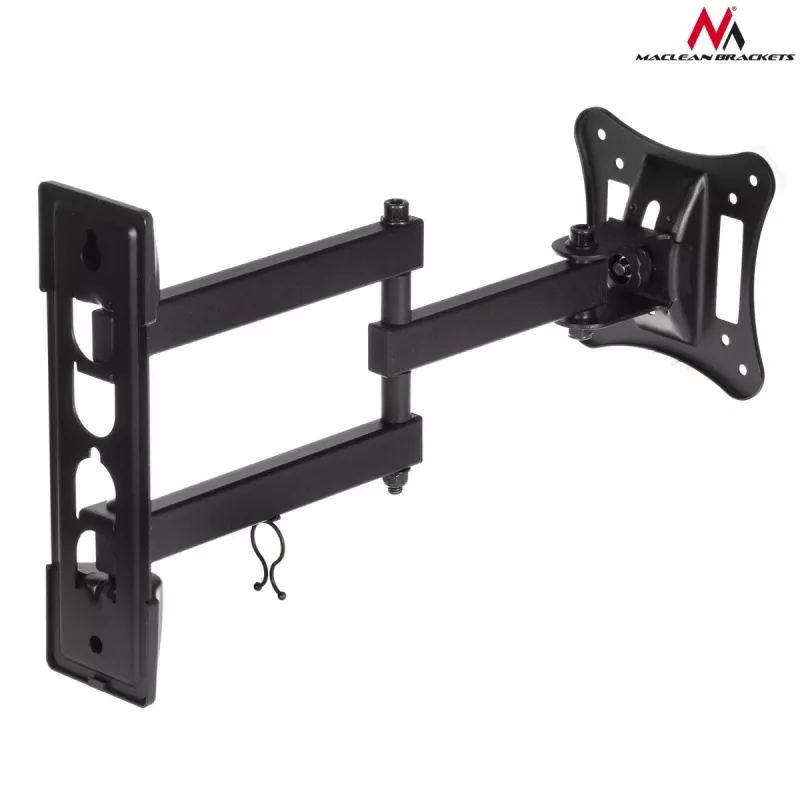 Sieninis TV/monitoriaus laikiklis MACLEAN MC-719, iki 68,6 cm (27 colių), 15 kg, VESA 100x100, juodas