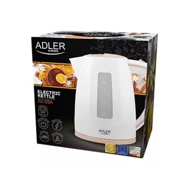 Elektrinis virdulys Adler AD 1264 1,7 L 2200 W Lazdyno riešuto ir baltos spalvos