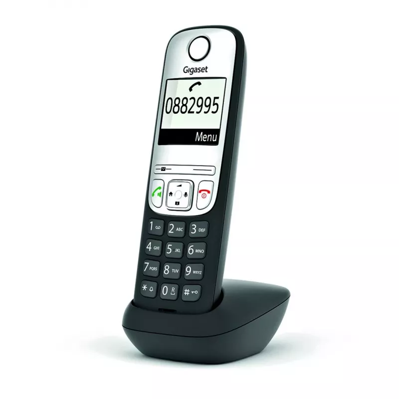 Gigaset A690HX analoginis/DECT telefonas su skambučio numerio atpažinimu, juodas/sidabrinis