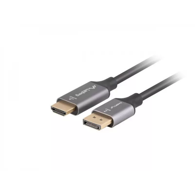 Displayport(M)-HDMI(M) laidas 1M 4K juodas ir sidabrinis