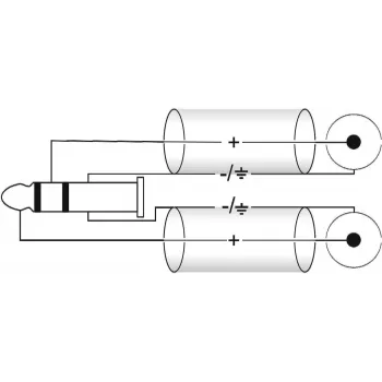 Adapterinis kabelis Omnitronic 3,5 mm lizdas į 2x RCA, 90° kištukas, 0,5 m