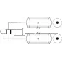 Adapterinis kabelis Omnitronic 3,5 mm lizdas į 2x RCA, 90° kištukas, 0,5 m