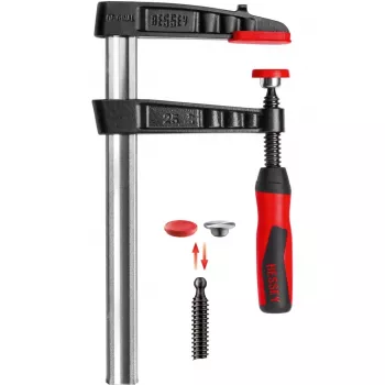 Bessey Original Temperguss-Schraubzwinge TG mit 2-Komponenten-Kunststoffgriff - Schraubzwinge - Eisen - Kunststoff - 25 cm