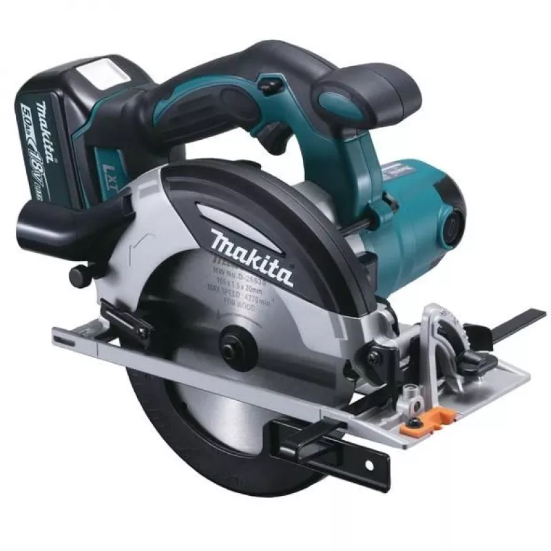 Makita DHS630RTJ akumuliatorinis pjūklas diskinis 16,5 cm Juoda, Mėlyna, Pilka 3100 RPM
