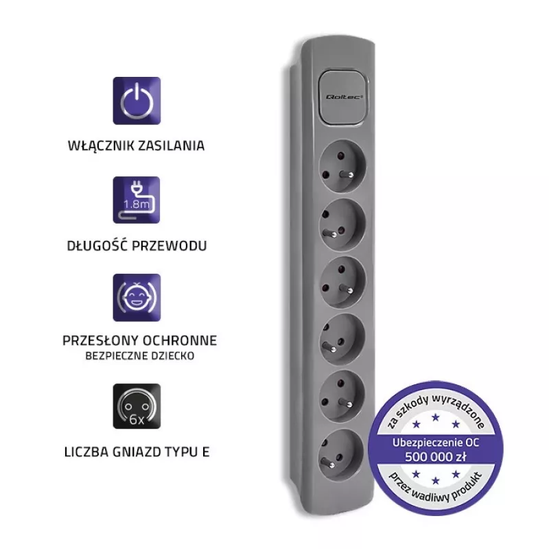 Qoltec 50277 Pilka