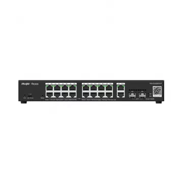 Valdomas L2 Gigabit PoE jungiklis Ruijie RG-ES220GS-P — 18× Gigabit (10/100/1000), IEEE 802.3af/at, 40 Gbit/s, juodas