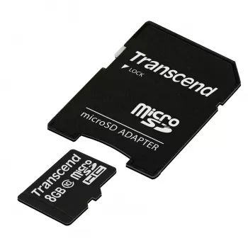 Transcend Premium microSDHC 8 GB atminties kortelė su SD adapteriu