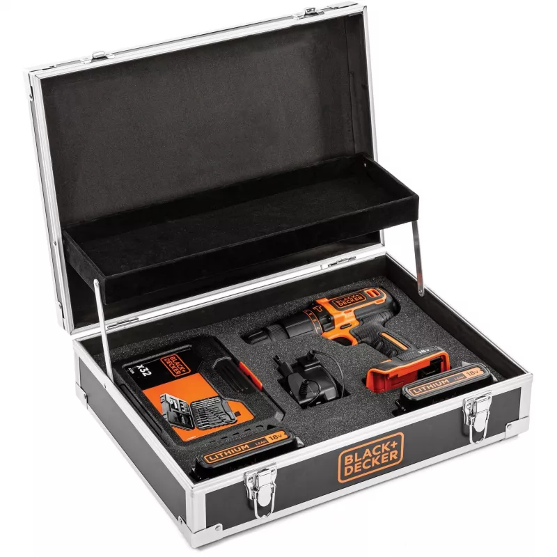 Gręžtuvas Black & Decker BDCHD18B2FC-QW 18V Ličio jonų 2 akumuliatoriai
