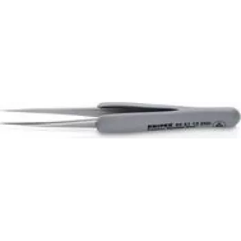 KN 92 21 12 ESD – Preciziniai pincetai su gumuota rankena ESD, 112 mm