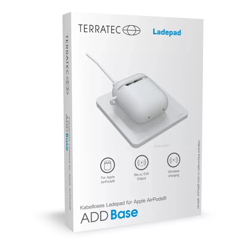 Belaidis įkrovimo padėklas Terratec ADD Base White USB belaidis įkrovimas patalpose