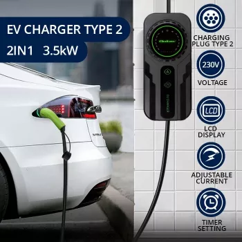 Nešiojamas EV įkroviklis QOLTEC 52468, 3.5 kW, 16 A, 5 m laidas, IP65