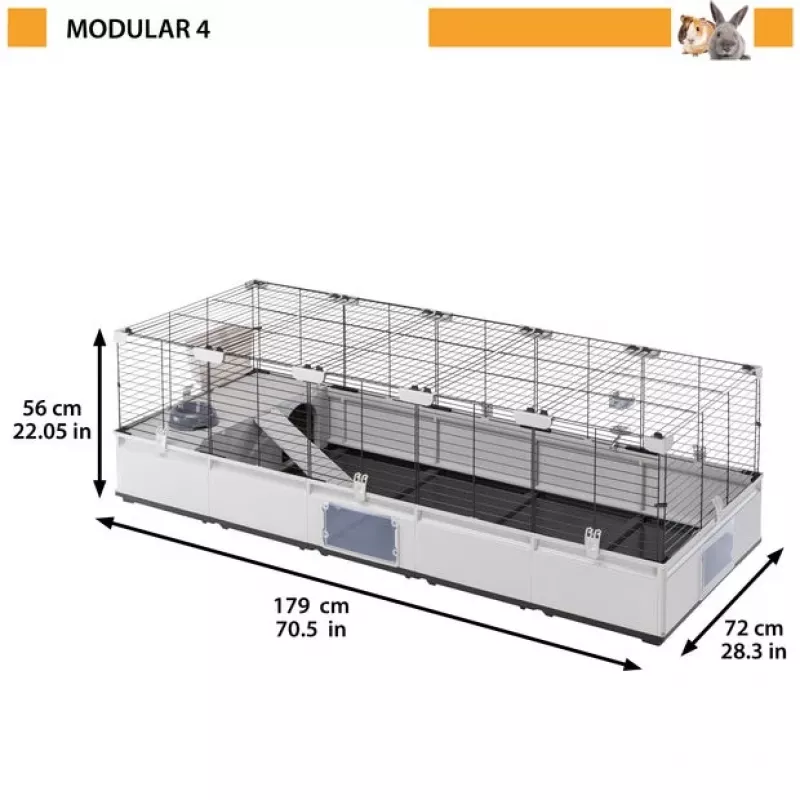 FERPLAST Modular 4 – narvas triušiui ir jūrų kiaulytei – 179 x 72 x 56 cm