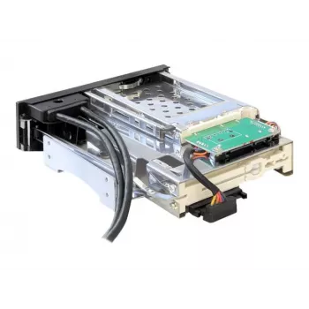 DeLOCK 5,25 colio mobilus diskų dėklas, skirtas 1 x 2,5 colio + 1 x 3,5 colio SATA HDD, su 2 x USB 3.0 prievadais (47209)