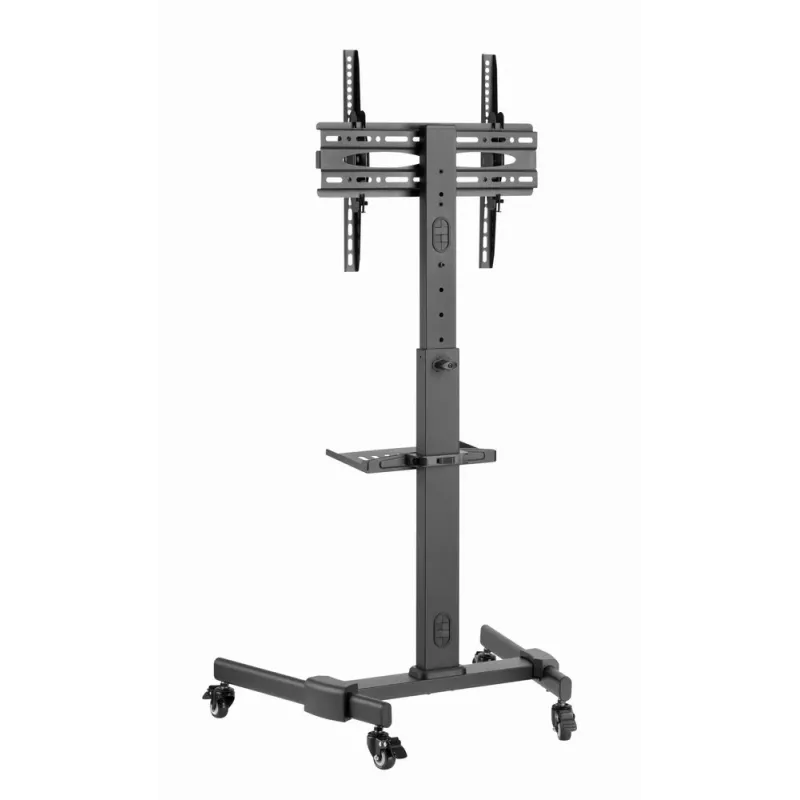 TV stovas GEMBIRD TVS-55T-01 32–55 coliams, plieninis, reguliuojamas aukštis, VESA 100x100–400x400, pakreipimas, ratukai, max 35 kg