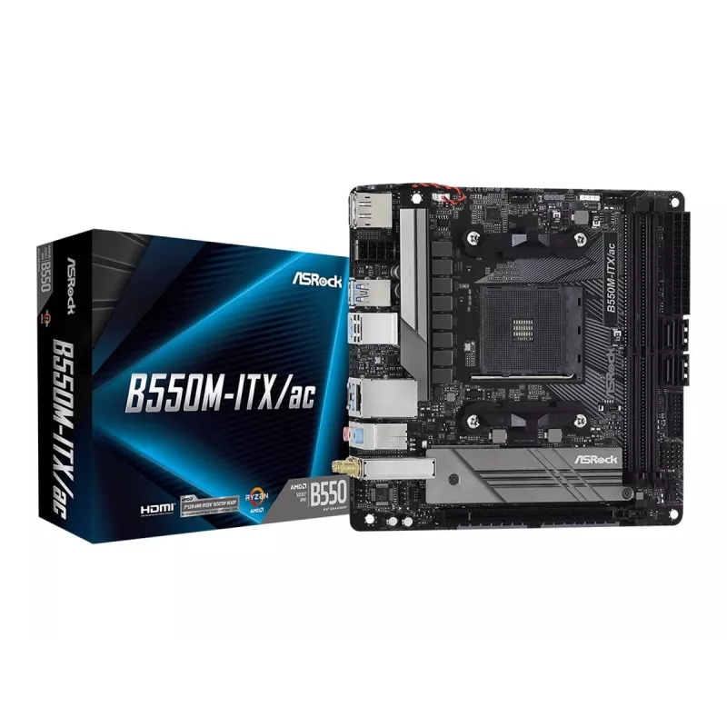 Motininė plokštė ASRock B550M-ITX/ac AMD B550 Socket AM4 mini ITX