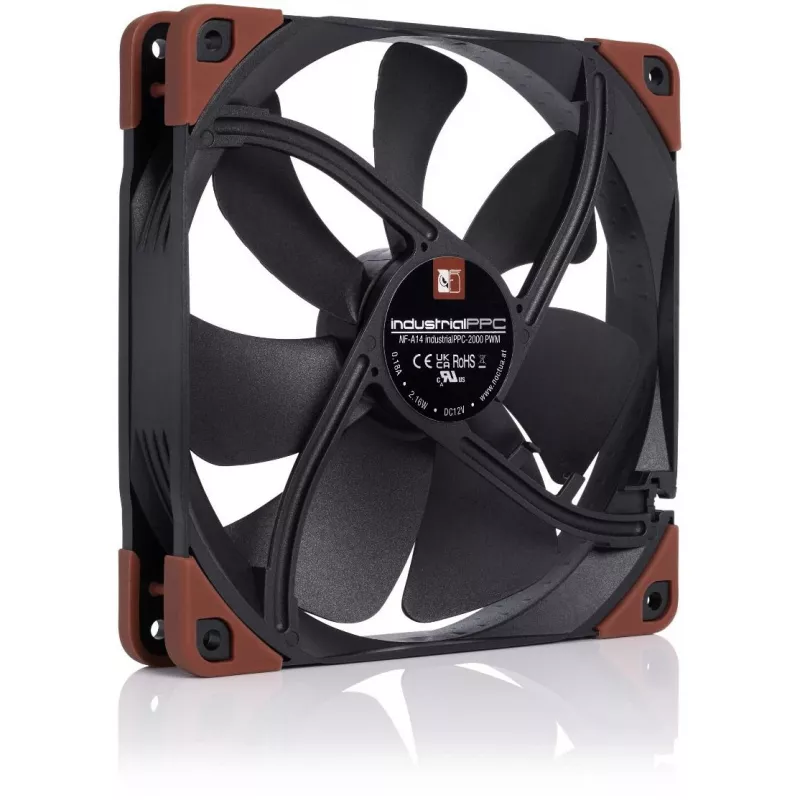 Ventiliatorius Noctua NF-A14 INDUSTRIALPPC-2000 PWM, 140x25 mm, 12V, PWM, 500–2000 RPM, 182.5 m³/h, IP52
