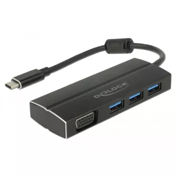 DeLOCK 63932 USB 3.2 Gen 1 Type-C juodas dokas nešiojamam kompiuteriui