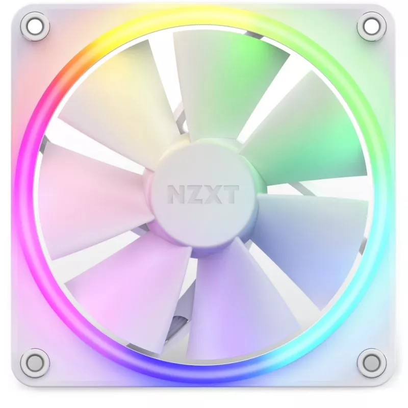 NZXT F120 RGB 120 mm ventiliatorius baltas, 4-pin, 1800 RPM, 50.18 CFM, 18 LED