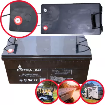 Extralink Akumuliatorius AGM 12V 200Ah sandarus švino-rūgštinis (VRLA), 12 V, 200 Ah, nereikalaujantis priežiūros