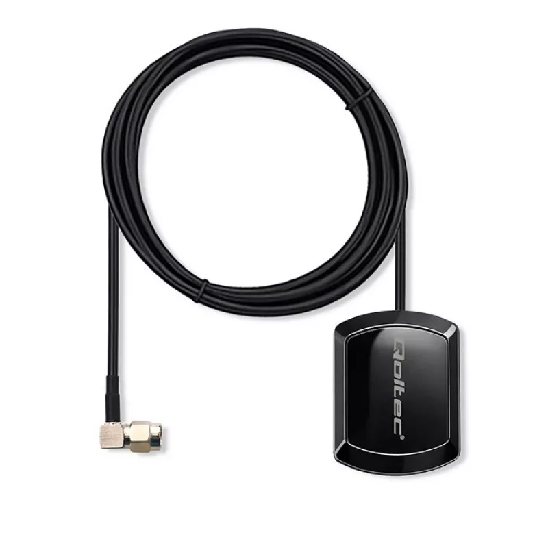 Išorinė GPS/GLONASS antena QOLTEC 28 dBi 50 W su SMA stačiu kampu