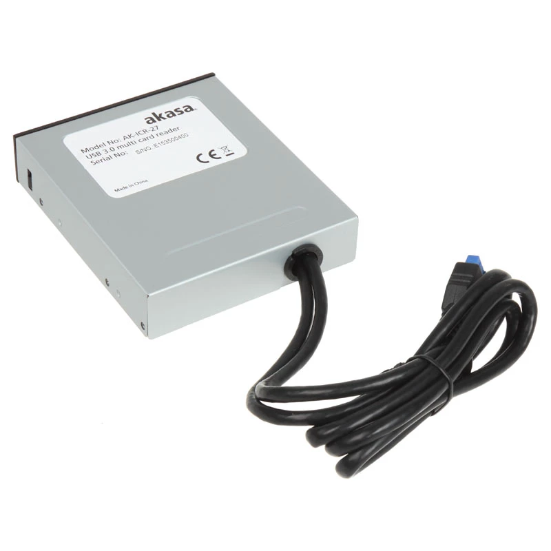 Akasa AK-ICR-27 vidinis kortelių skaitytuvas USB 3.2 Gen 1 (3.1 Gen 1) juodas, pilkas