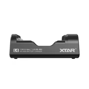 Baterijų įkroviklis XTAR 4 lizdams AA/AAA (Li‑jon, NiMH) USB‑C, LED indikatoriai, juodas