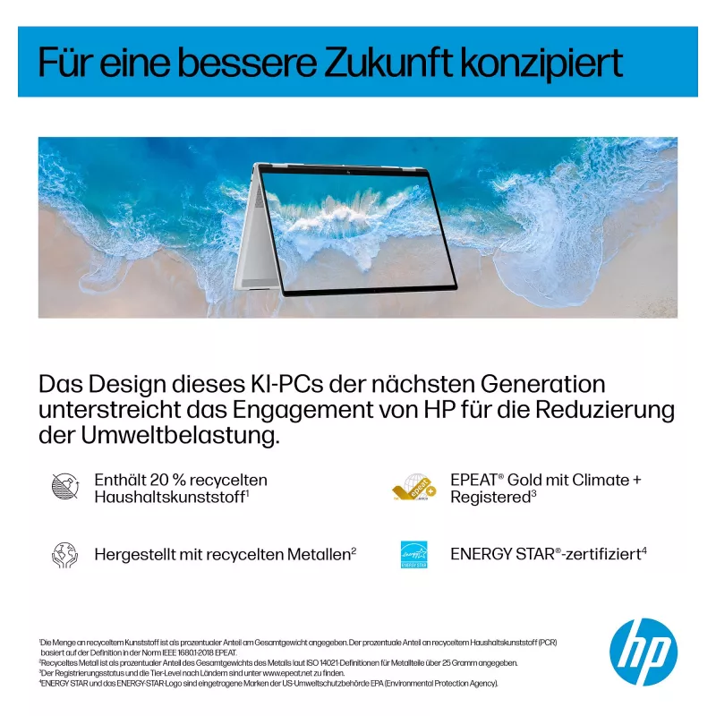 HP OmniBook X Flip Next Gen AI nešiojamas kompiuteris 16-as0054ng - lankstus dizainas - Intel Core Ultra 5 226V / 2,1 GHz - Win 11 Home - Arc Graphics 130V - 16 GB RAM - 512 GB SSD NVMe - 40,6 cm (16 inch)
