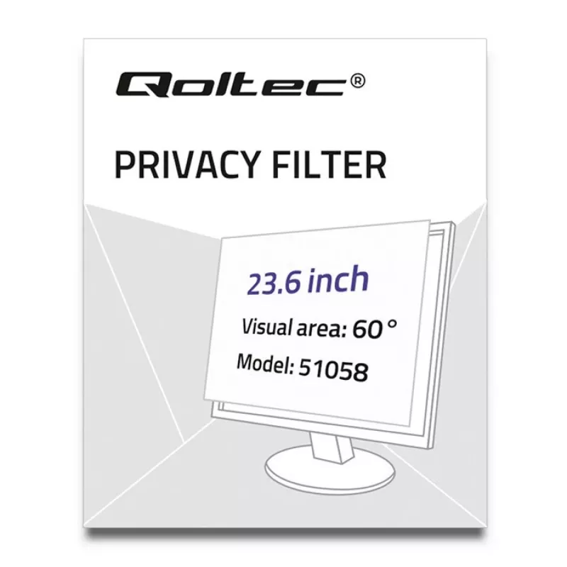 Privatumo filtras Qoltec 51058 59,9 cm (23,6 colio) monitoriui