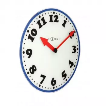 NeXtime klok 8151 Boy sieninis laikrodis, Ø43 cm, baltas/mėlynas/juodas/raudonas