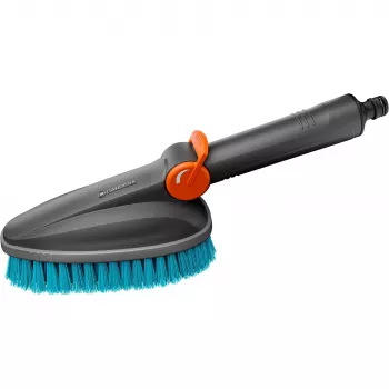 GARDENA Cleansystem rankinis šepetys M kietas, pilkai turkio spalvos, universalus, minkštas plastikinis dirželis