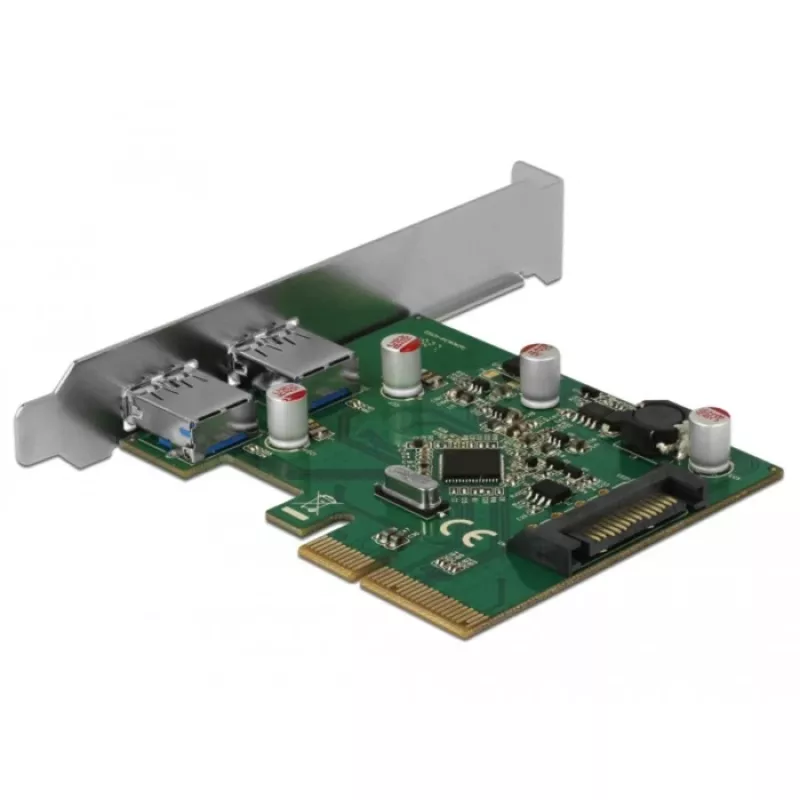 Delock PCI Express x4 kortelė 2 x išoriniai USB 3.1 Gen 2 Type-A lizdai (90298)