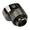 Adapteris BitsPower X-Cross G1/4 colio išorinis į G1/4 colio vidinį, 5 mm poslinkis, blizgus juodas