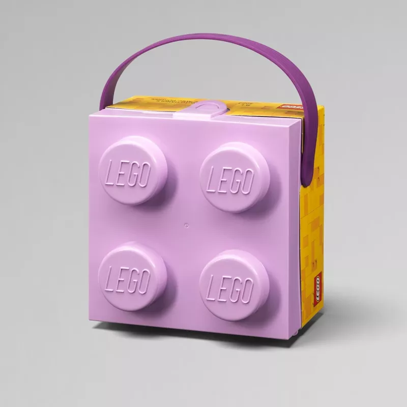 Dėžutė daiktams laikyti Room Copenhagen LEGO Box with Handle Lavender 40240004 – plastikinis indas LEGO kaladėlėms ir žaislams