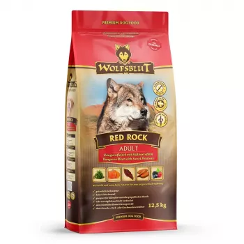 Sausas šunų ėdalas Wolfsblut Red Rock Kangaroo su saldžiomis bulvėmis, pilnavertis suaugusiems, 12,5 kg, baltymai 23%, riebalai 9,5%