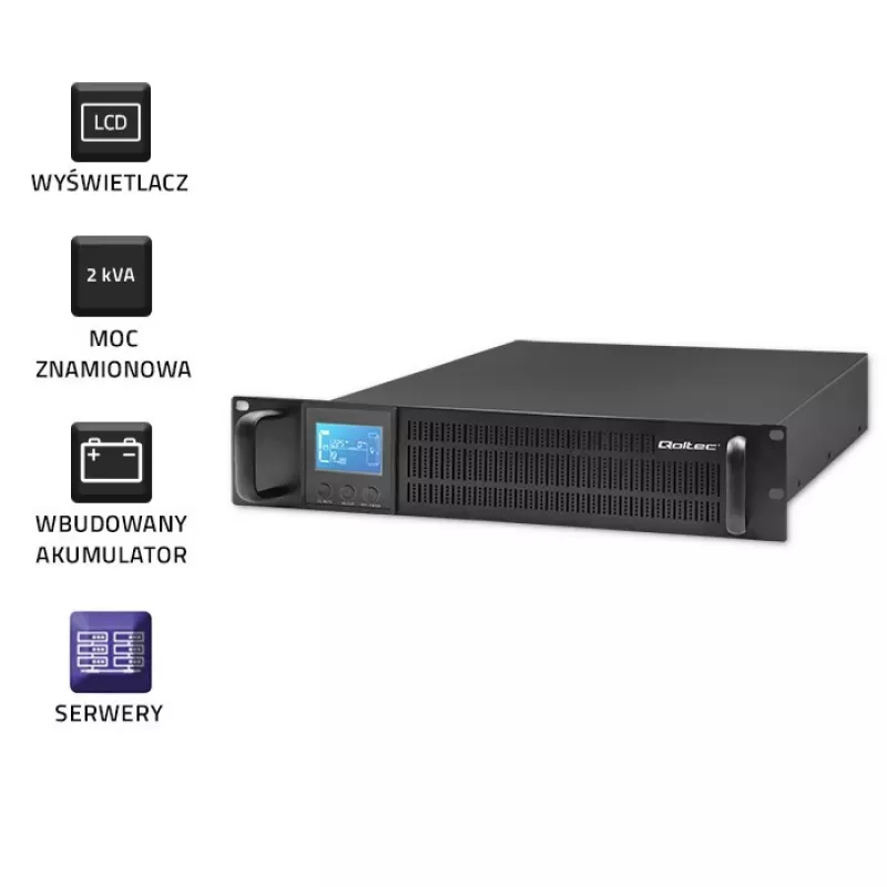 Nepertraukiamo maitinimo šaltinis QOLTEC 53946 Line Interactive 2 kVA