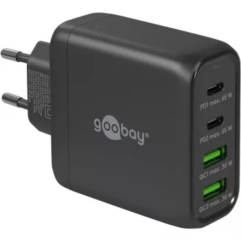Goobay 64817 Mobiliojo įrenginio, ausinių, išmaniojo telefono, planšetinio kompiuterio greitasis kroviklis, juodas, AC, 64817